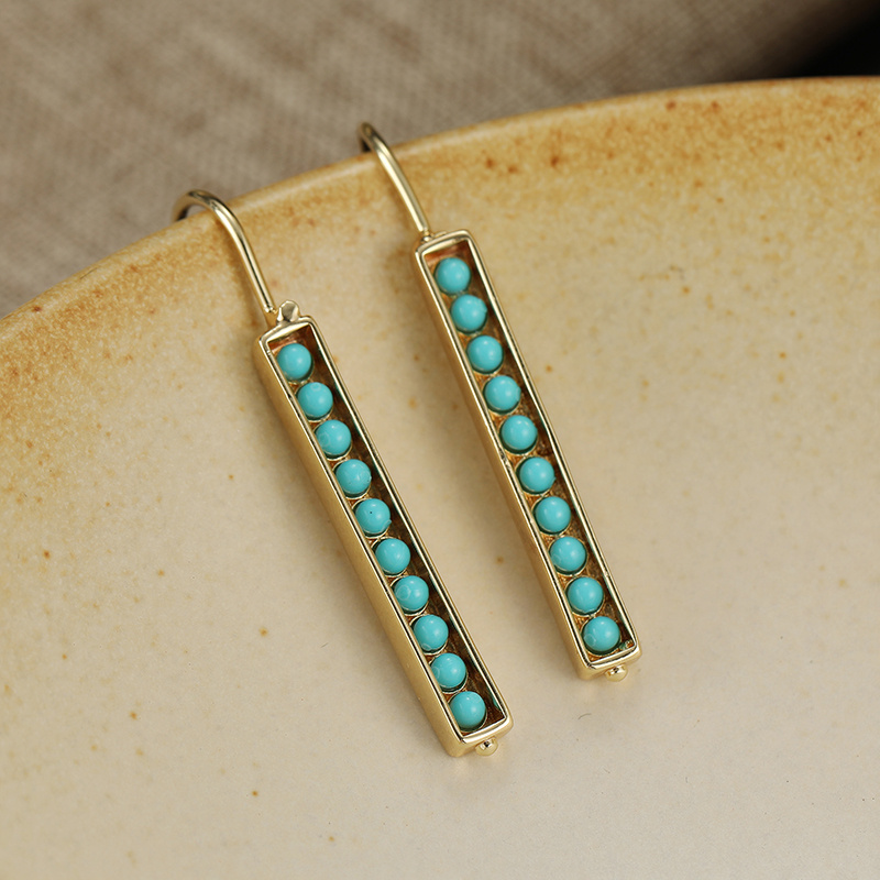Women's Plated Bohemian French Style Long Dangle Earrings, Elegant